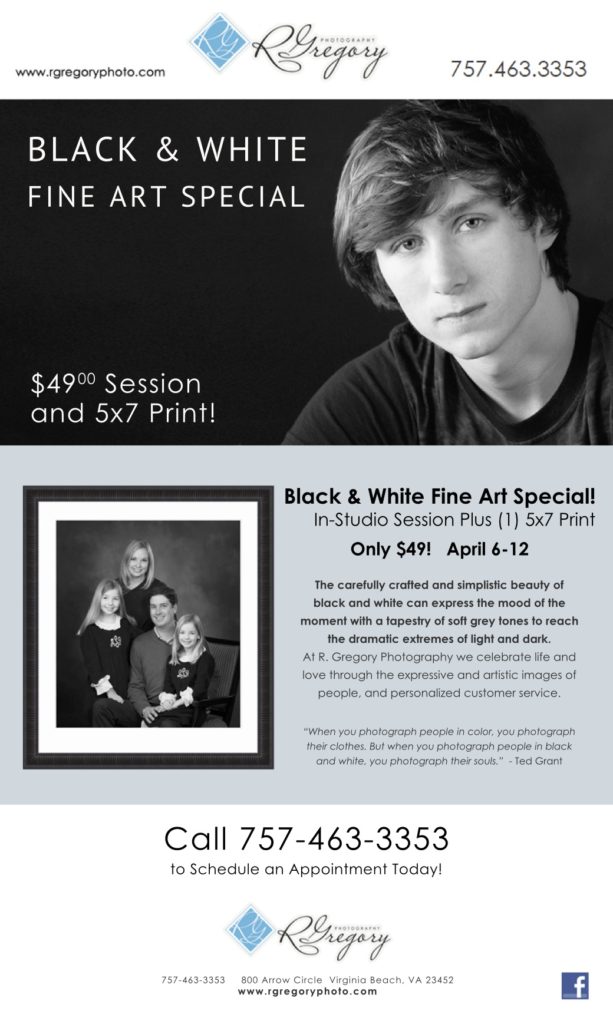 April special on Black & White photography