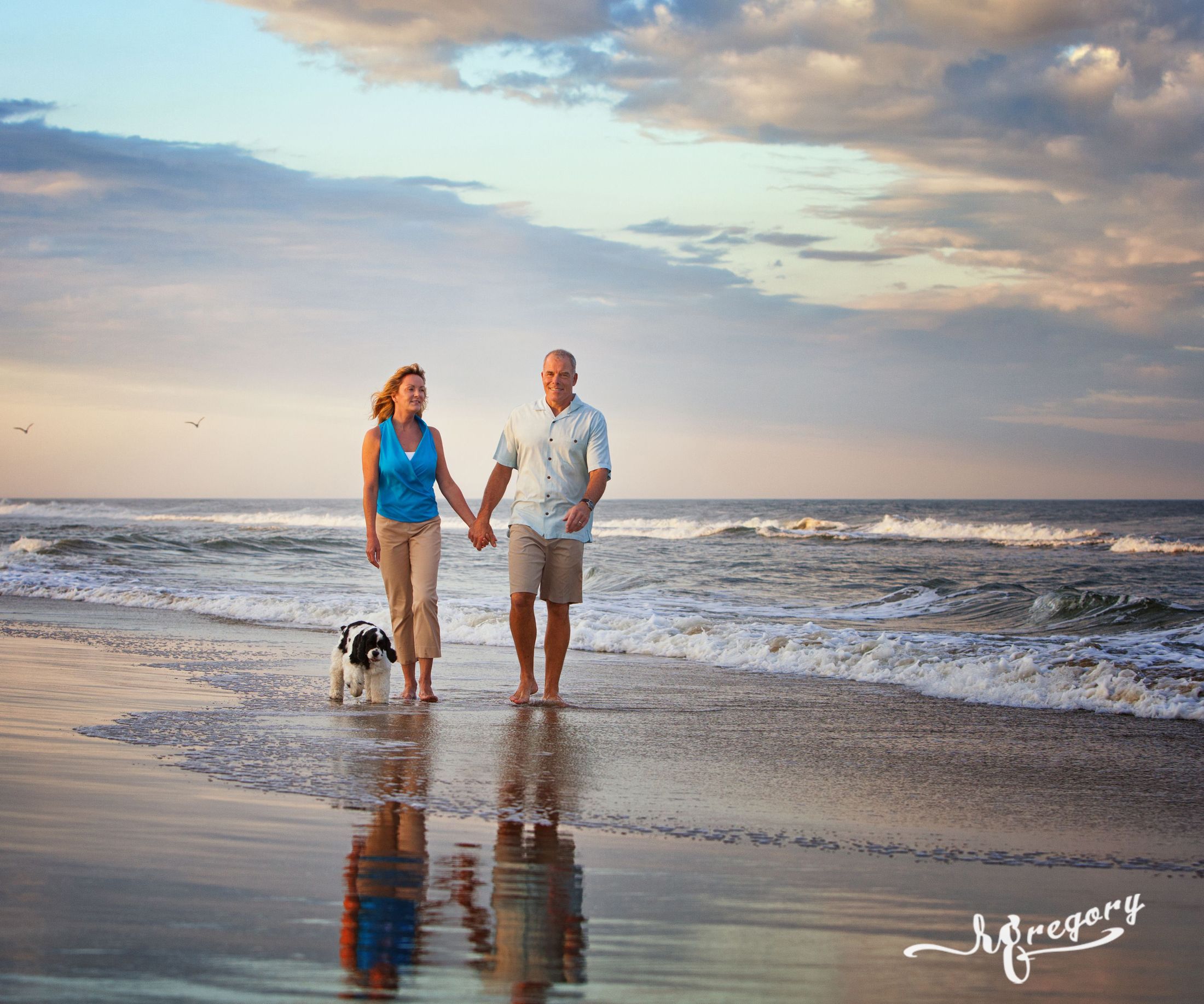 GRAHAM ART couple and dog professional sandbridge beach photographer