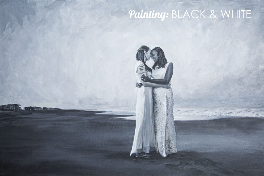 Hand Painted canvas Portraits - Wedding