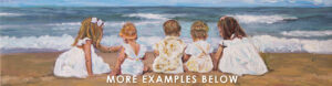More painting examples below (Painting of children on the beach)